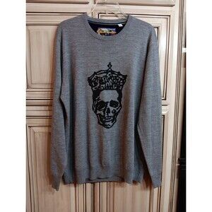 RARE Robert‎ Graham Men's Stonehaven Skull Intarsia Sweater XL - Extra Large